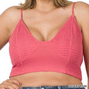 *NEW* Zenana Desert Rose Plus Size Smocked Bralette